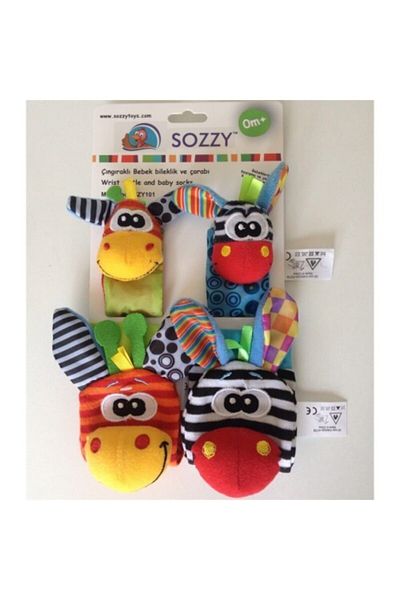 Sozzy Toys Rattle Ball and Bracelet Socks Set