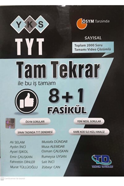 Tandem Yayınları Tandem Tyt Tam Tekrar Sayısalveya Eşit Ağırlık 8+1 Fasikül S...