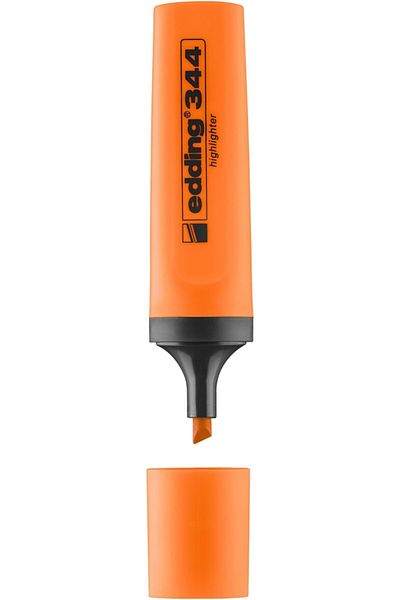 Edding 344 Highlighter - Marker Pen (Refillable) 2-5mm Orange (Pack of 10)