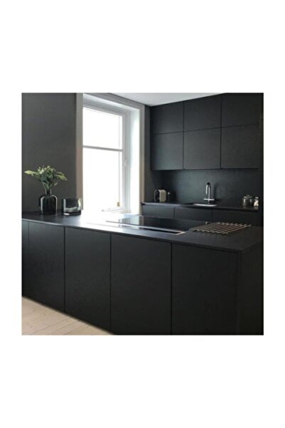 BOZMET Mat Siyah Dolap Kaplama Folyosu Kendinden Yapışkanlı 61cmx6mt