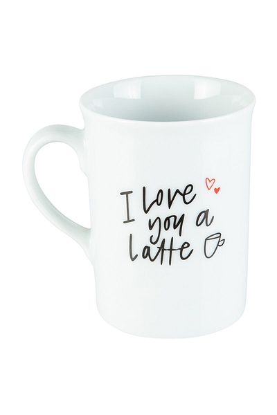 Tchibo White Slogan Glass 138398