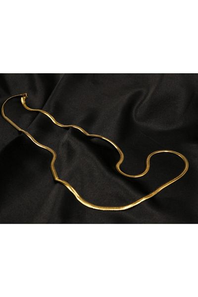 moderntakıdesing Italian Yellow Steel Guaranteed Necklace 5mm*60cm