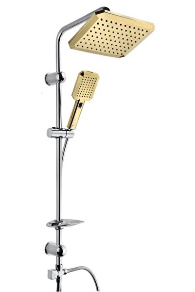 Vilas Alina Premium Gold Kromlu Fonksiyonlu Pirinç Boru Duş Seti