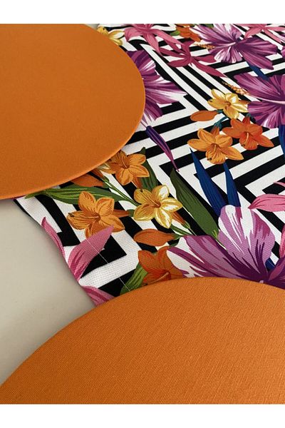 IŞILTI HOME Alergăr colorat cu modele florale și set Supla din 2 piese
