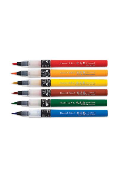 Zig Kuretake Cambio Tambien Brush Pen 6 Colors Set A