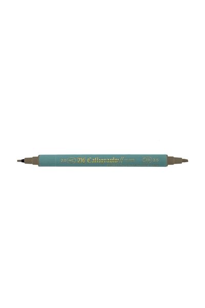 Zig Calligraphy Pen Double Tip 2 mm + 3.5 mm Gray