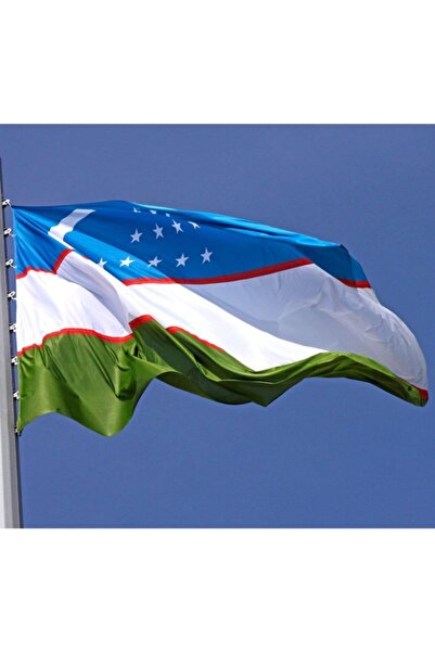 Fors Bayrak Özbekistan Gönder Bayrağı 1.kalite Raşel Kumaş 50x75 Cm