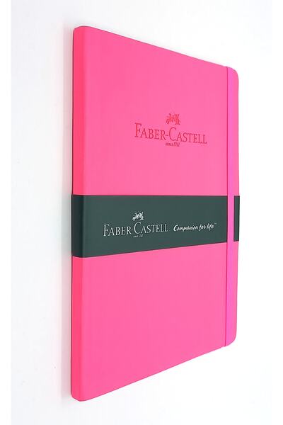 Faber Castell A5 Agenda Notebook Artificial Leather Neon Pink Unlined Undated