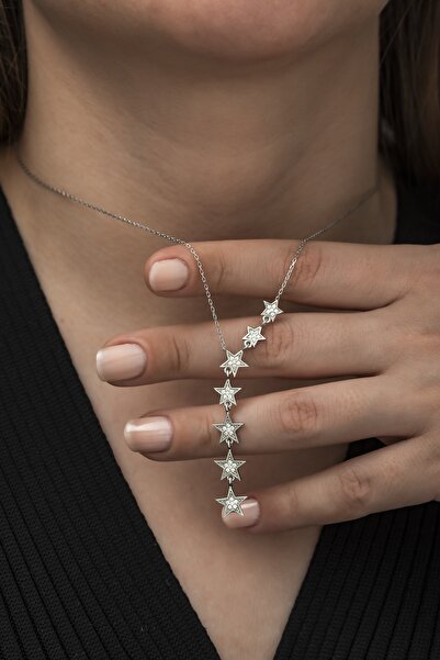 Nereze 925 Ayar Samanyolu Yıldız Kolye Kadın Gümüş Kolye