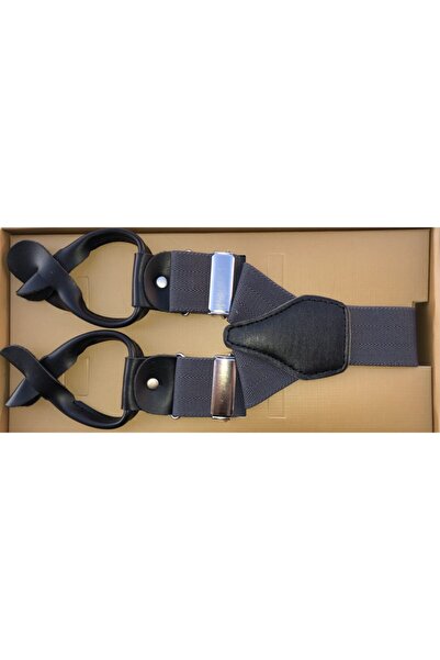 KemerSepeti Gri Renkli Düğmeli Pantolon Askısı