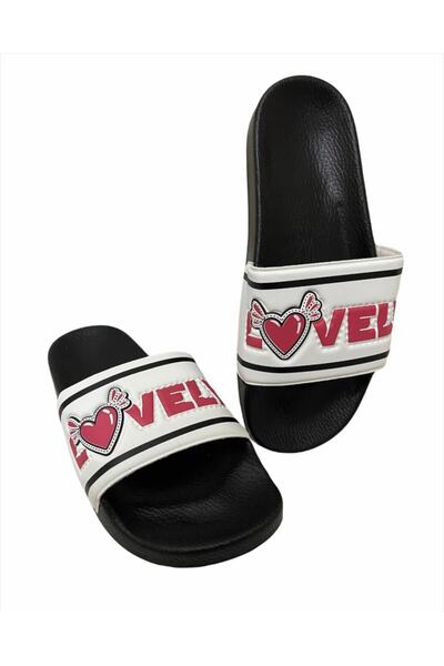 GEZER Γυναικείες λευκές παντόφλες Emoji