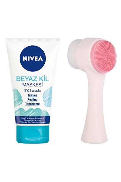 NIVEA 3ü1 Arada Beyaz Kil Maskesi Ve Cilt Temizleme Fırçası