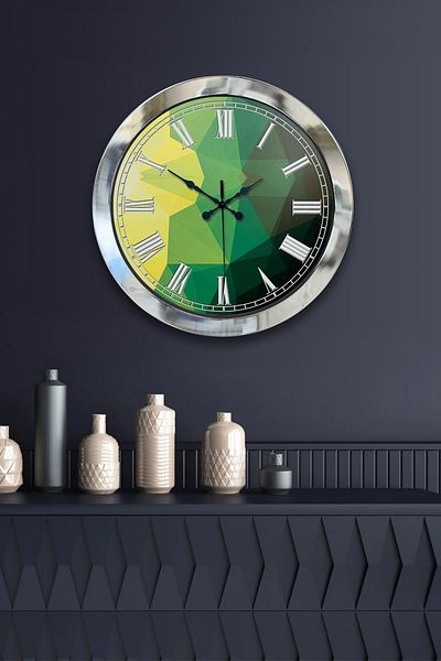 Kasva Concept Gift 36 cm Chrome Metal Modern Wall Clock
