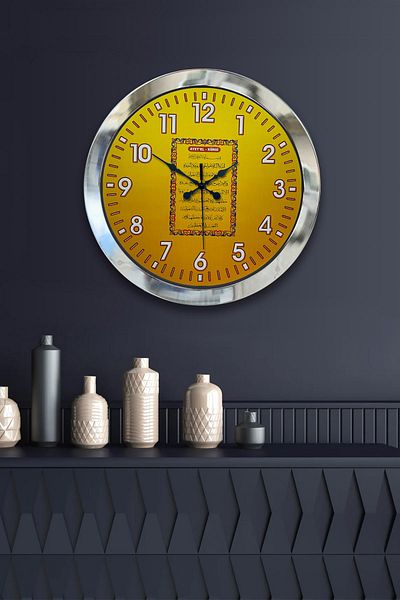 Kasva Concept 36 cm Chrome Metal Verse-Hand Kursi Wall Clock