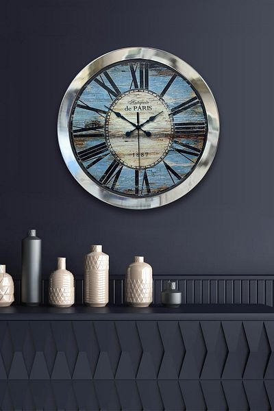 Kasva Concept Δώρο 36 εκ. Anthracite Metal 1980 Fashion Ρολόι τοίχου