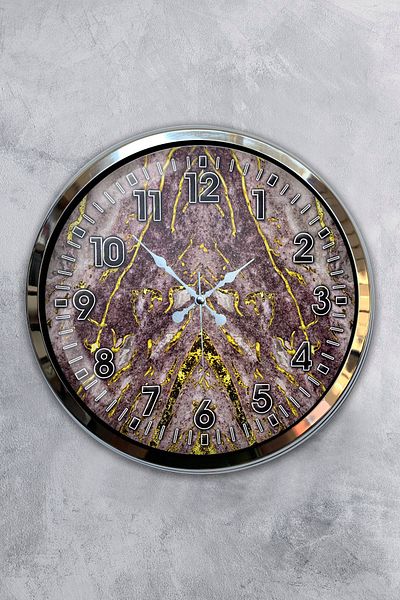 Kasva Concept 40 Cm Crom Metal Nou Ceas de Perete Marmură Cadou