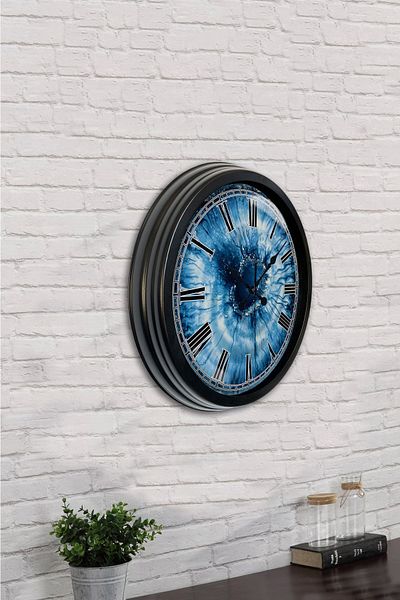 Kasva Concept Gift 40 cm Black Metal Eye Wall Clock
