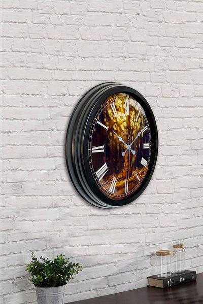 Kasva Concept Gift 40 cm Black Metal Cello Wall Clock