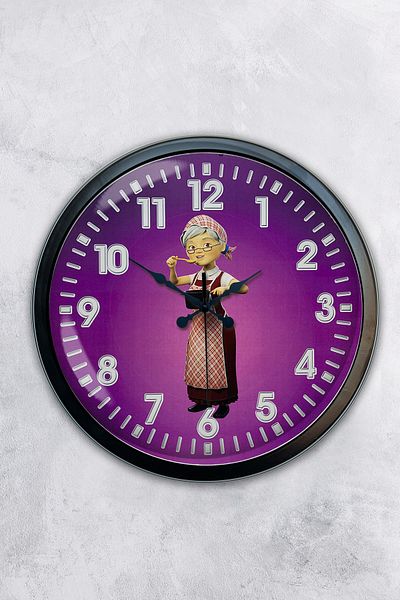 Kasva Concept 40 cm Black Metal Line Aunt Wall Clock