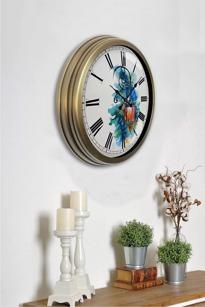 Kasva Concept 40 cm Antique Metal Mosaic Wall Clock