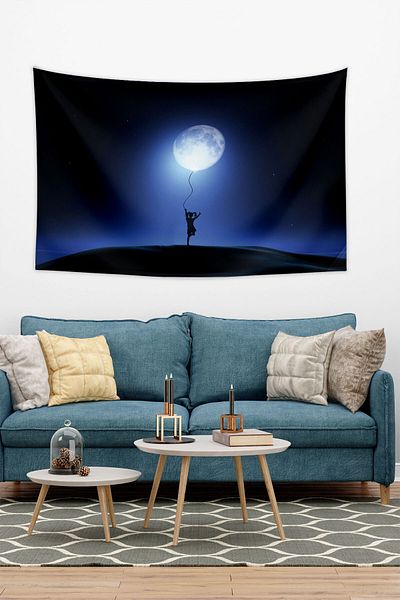 Vagonik Covor Tapet Peisaj Luna Plina Si Copil 70 X 100 Cm