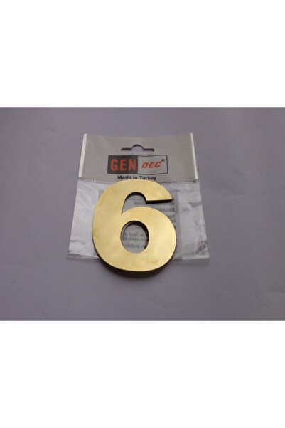 GENDEC 8 Cm Altın Sarı Paslanmaz Metal No:6 Kapı Numarası ,villa ,birim No