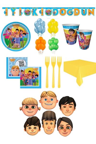 GÖKÇE Rafadan Tayfa 8 Kişilik Maskeli Doğum Günü Parti Seti