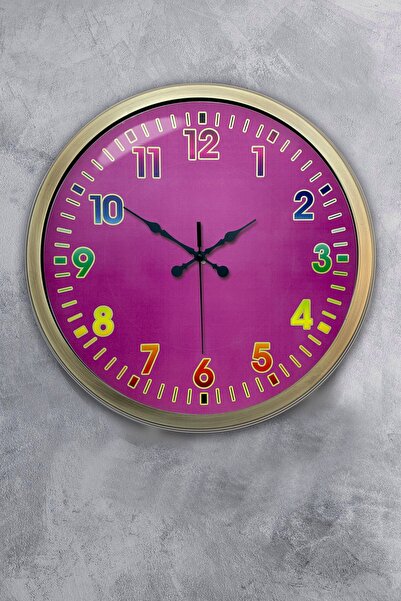 Dream Gift ساعة حائط بأرقام معدنية ملونة عتيقة مقاس 40 سم