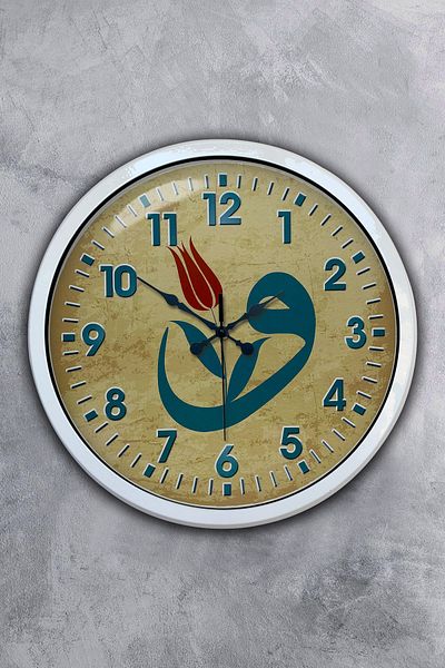 Kasva Concept Gift 40 cm White Metal Vav Wall Clock