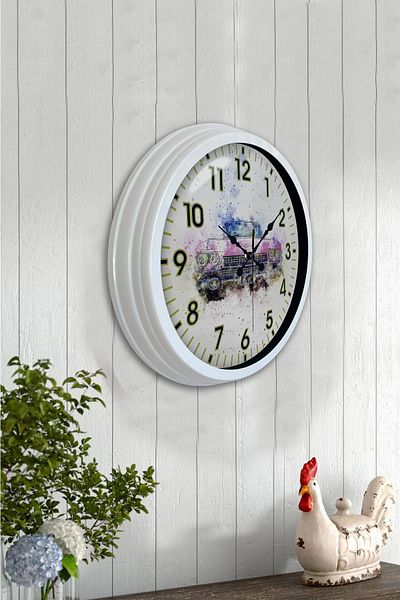 Kasva Concept Gift 40 cm White Metal Nostalgia Wall Clock