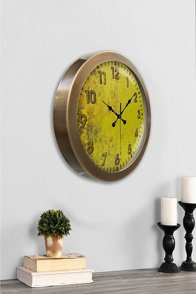 Kasva Concept Gift 36 cm Antique Metal Butterfly Wall Clock