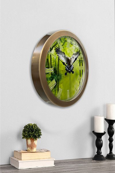 Kasva Concept Gift 36 cm Antique Metal Eagle Wall Clock