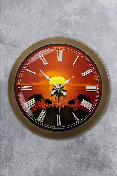 Kasva Concept 36 cm Tumbled Metal Sunset Wall Clock