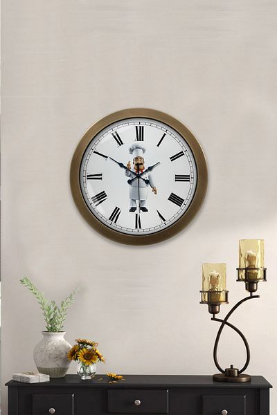 Kasva Concept Gift 36 cm Antique Metal Cook Kitchen Wall Clock