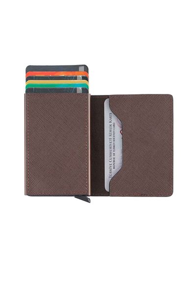 WalSmart Book Safiano Leather Wallet with Smart Mechanism