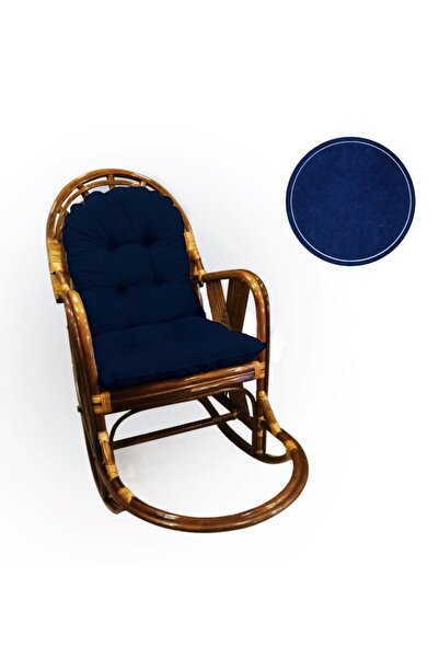 enesmefrusat 45x45 Bahçe Ve Bambu Sandalye Minderi Lacivert
