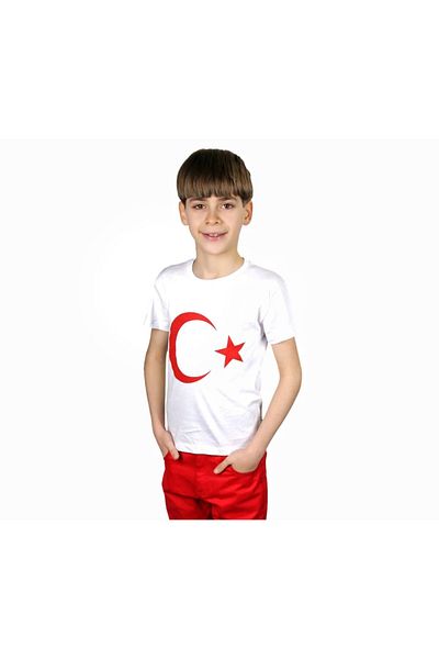 Çello mello Tricou unisex pentru copii cu steag alb