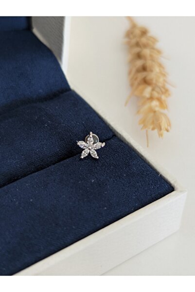 SU PERİSİ TAKI BİJUTERİ Cerrahi Çelik Zirkon Taşlı Papatya Piercing , Tragus