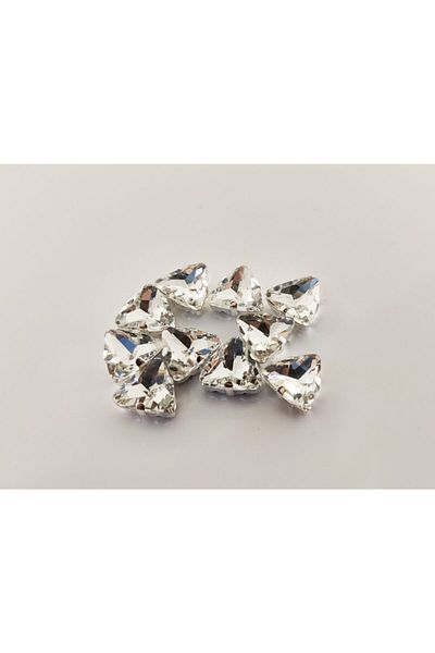 yiğit aksesuar 12mm (1,2cm) Θήκη Γυάλινη Πέτρα Τριγωνική 25 τμχ