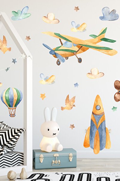 TUGİBU مجموعة ملصقات حائط لغرفة الأطفال تحت عنوان الطيار