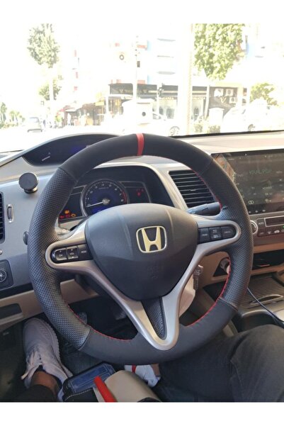 M&R OTO KILIF AKSESUAR Honda Cıvıc Fd6 Araç İçin Kırmızı Yüzüklü Nubuk Noktal...