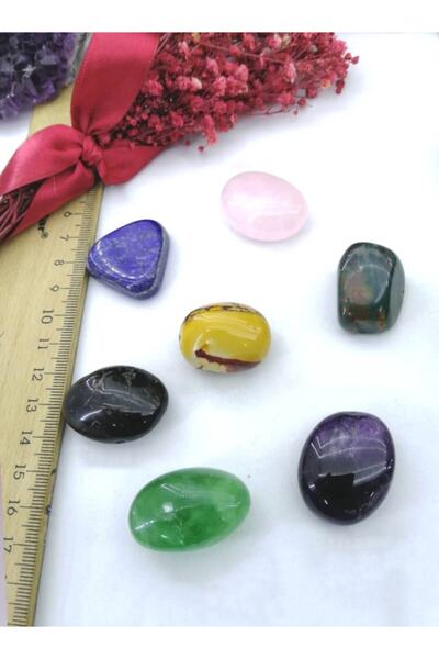 OSMANLI DOĞAL TAŞ Sertifikalı Lapis - Pembe Kuvars- Kan Taşı -turmalin- Flori...