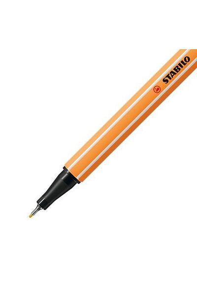 Stabilo 0.4 Mm Yellow Fineliner Point 88 Pen - Fine Felt Tip, Pack of 10
