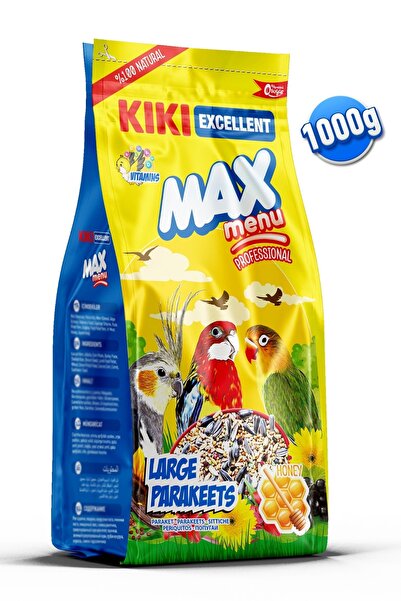Kiki Excellent Kuş Max Menu Large Parakeets Büyük Pareket Yemi 1000 Gr. Kb307