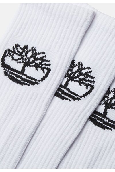 Timberland 3pp Core Double Logo Sport Crew Socks - White