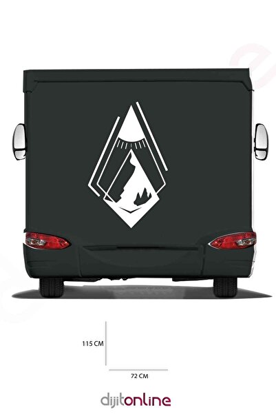 Dijitonline Autocolant Spate Caravană - Autocolant Munte - 115x72 Cm