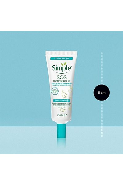 Simple Daily Cut Detox SOS - 25 ml Mattifying Gel and Acne Reducing Appearance