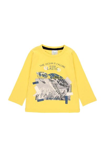 Boboli Boy's Yellow Long Sleeve T-Shirt - Turtle Print