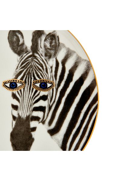 Porland Zebra Patterned Wild Life Cake Plate - 20 Cm
