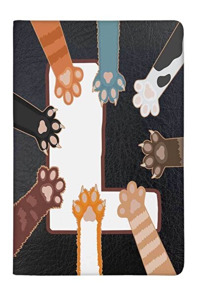 Cekuonline نمط حرف L مع مخلب - غطاء جواز سفر جلدي مطبوع عليه كلب أليف